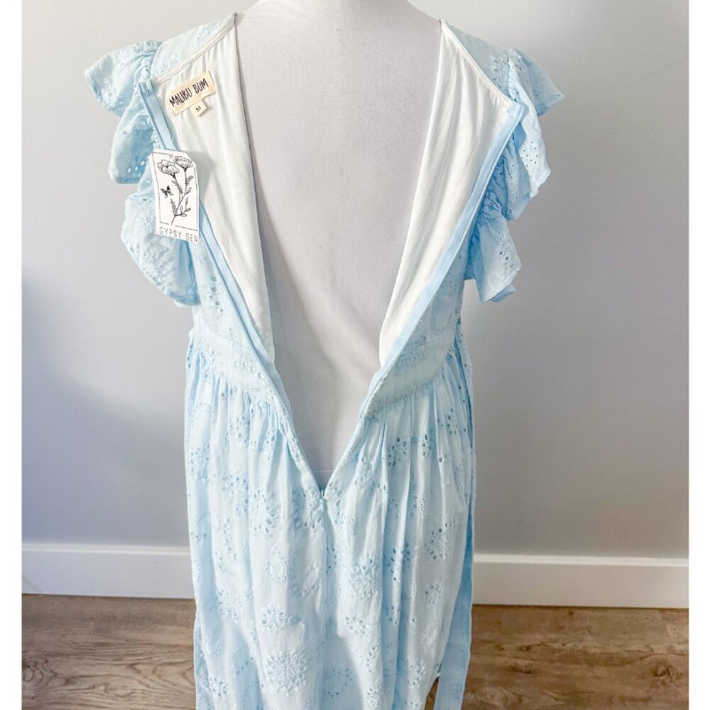 Malibu Bum Baby Blue Eyelet Maxi Dress - Picture 11 of 12